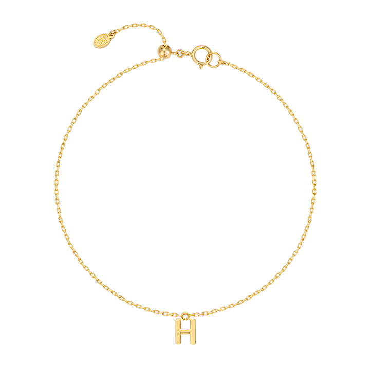 18K Gold Custom Letter Initial Bracelet