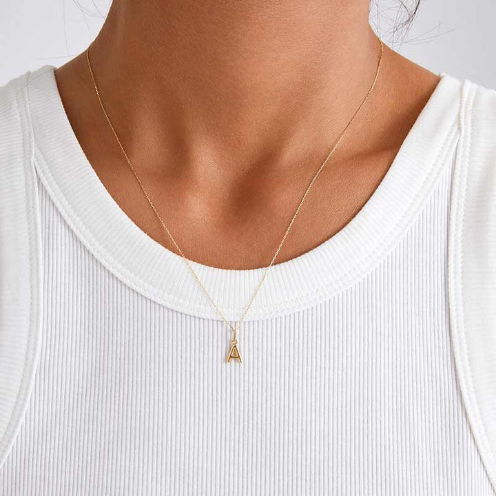 18K Gold Custom Letter Initial Necklace