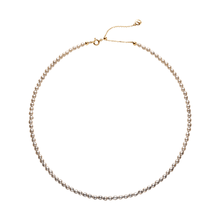 Akoya Silver Blue Baroque Pearl 18K Gold Tide Gradient Strand Necklace - HELAS Jewelry