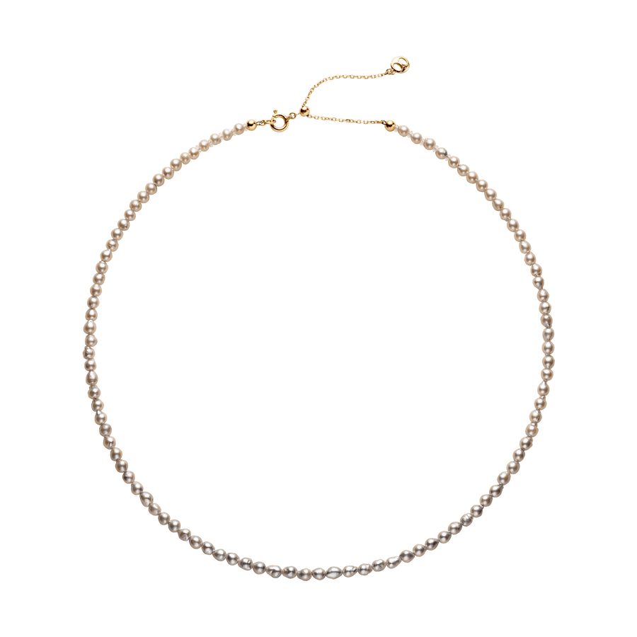 Akoya Silver Blue Baroque Pearl 18K Gold Tide Gradient Strand Necklace - HELAS Jewelry