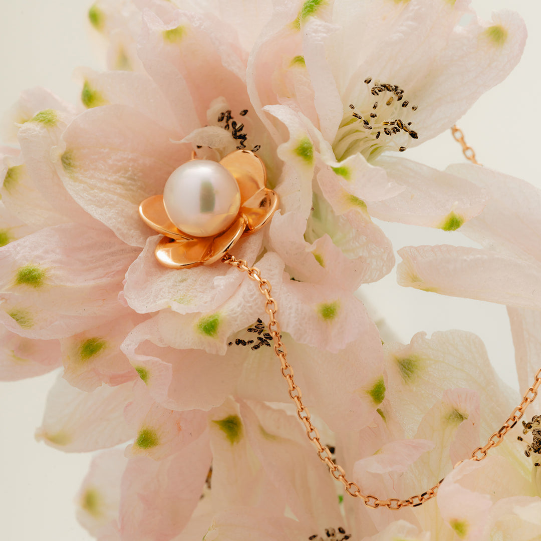 Freshwater Pearl 9K Rose Gold Bloom Dew Bracelet