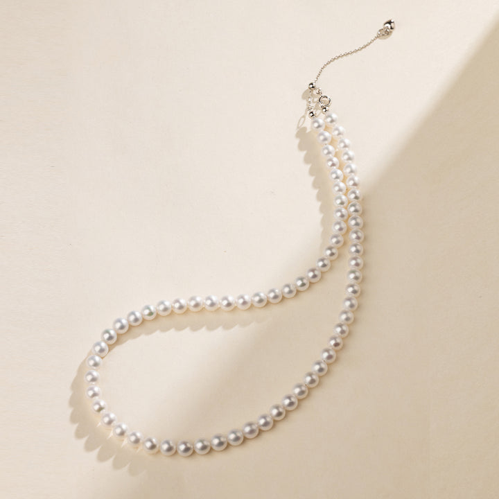 Freshwater Pearl 925 Sterling Silver Heart Clasp Necklace