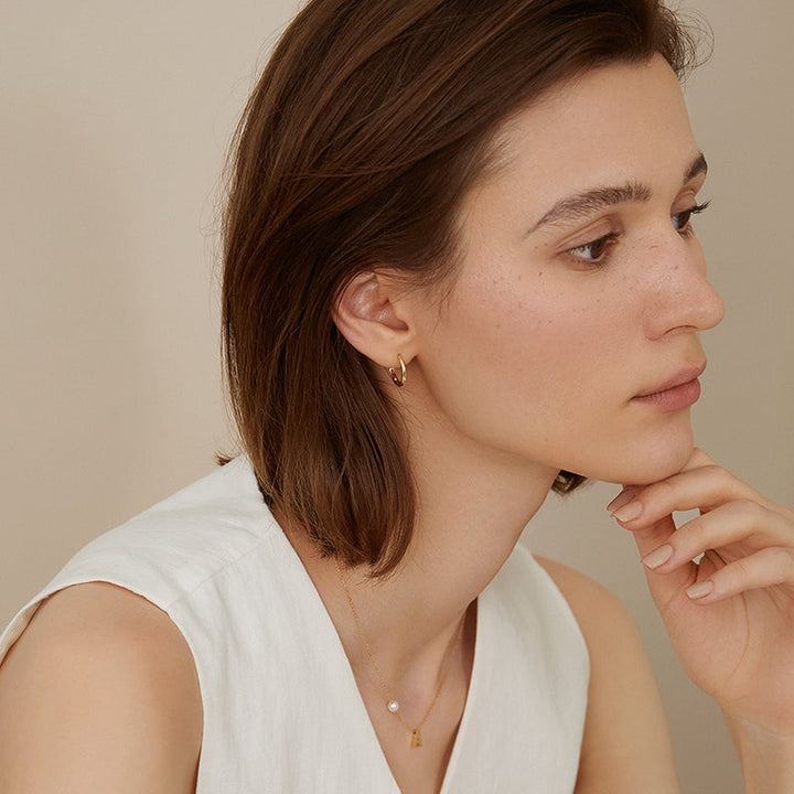 18K Solid Gold Polished Hoop Earrings