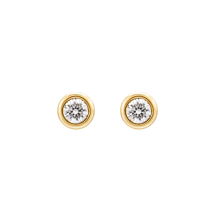 18K Gold Petite Delicate Diamond Stud Earrings