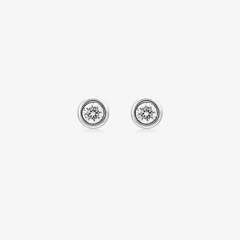18K Gold Petite Delicate Diamond Stud Earrings