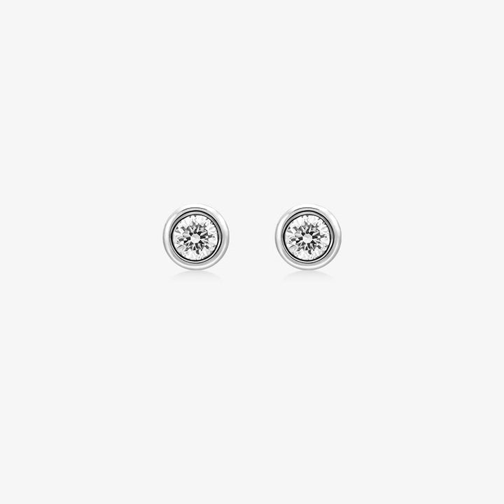 18K Gold Petite Delicate Diamond Stud Earrings