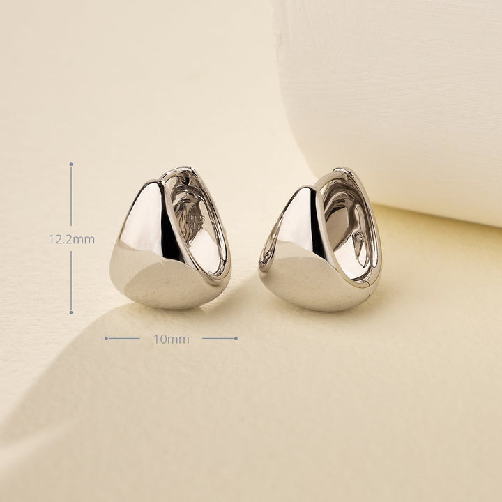 18K Gold Simple Drop Ear Hoop Earrings - HELAS Jewelry