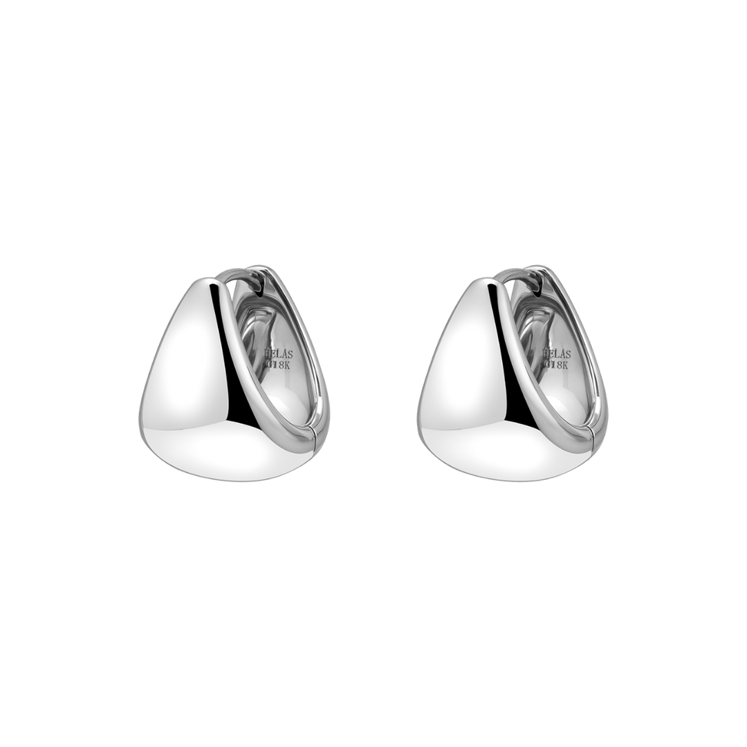 18K Gold Simple Drop Ear Hoop Earrings - HELAS Jewelry