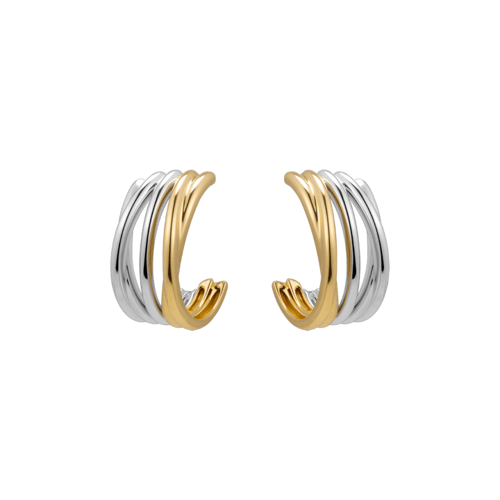 18K Gold Two Tone Half Wrap Earrings - HELAS Jewelry