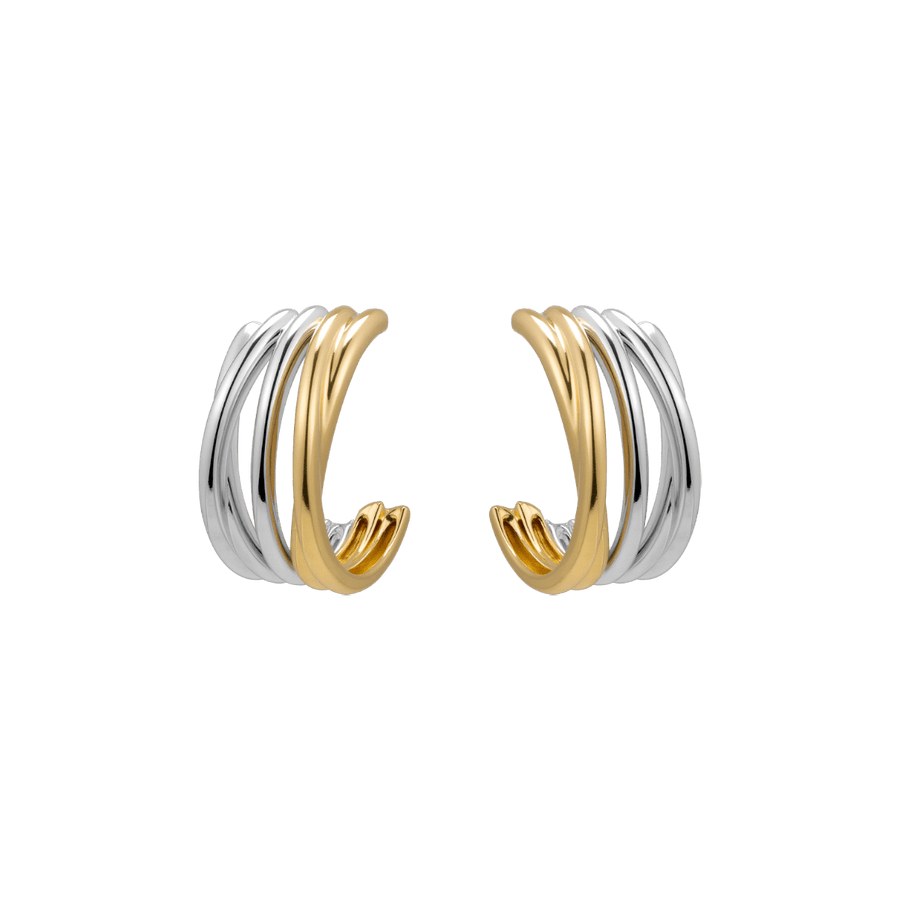 18K Gold Two Tone Half Wrap Earrings - HELAS Jewelry