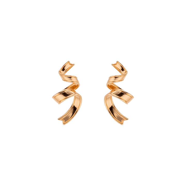 18K Rose Gold Silk Ribbon Earrings - HELAS Jewelry