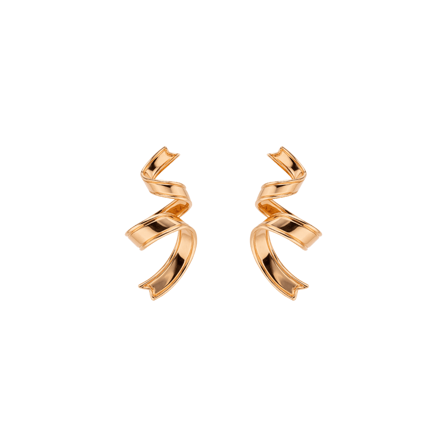 18K Rose Gold Silk Ribbon Earrings - HELAS Jewelry