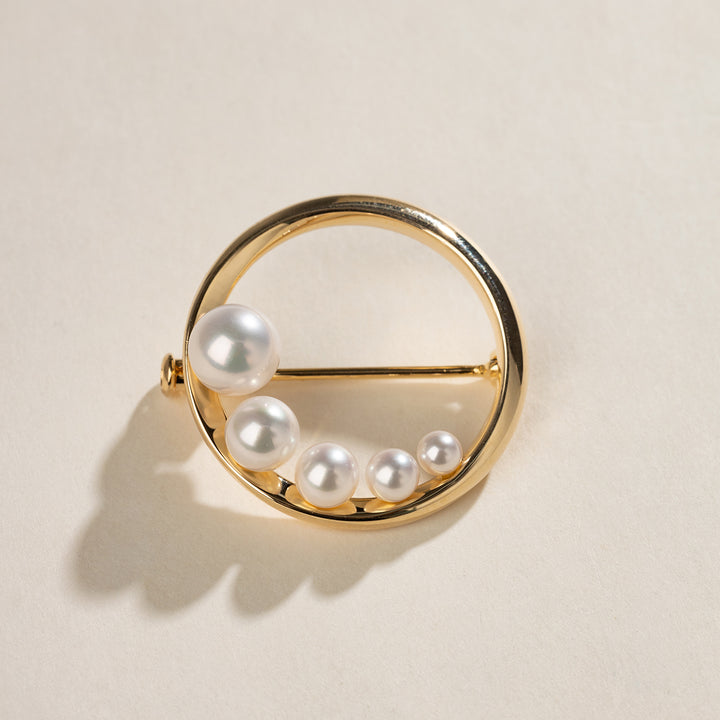 Freshwater Pearl 925 Sterling Silver Waltz Style Brooch