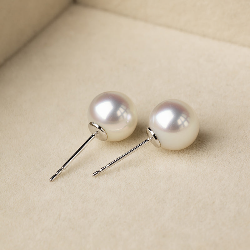 Bun-Styled South Sea Pearl Studs Earrings
