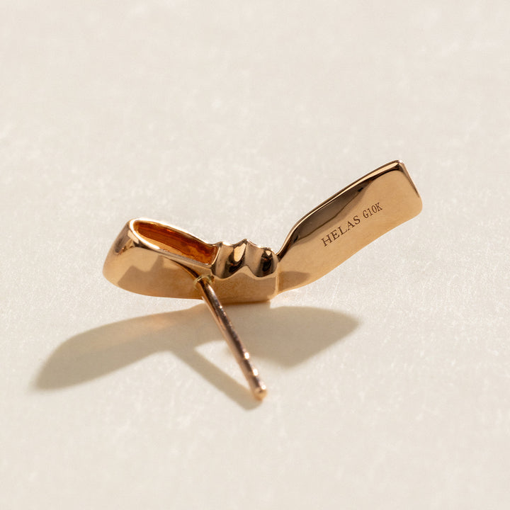 10K Rose Gold Ribbon Design Stud Earrings