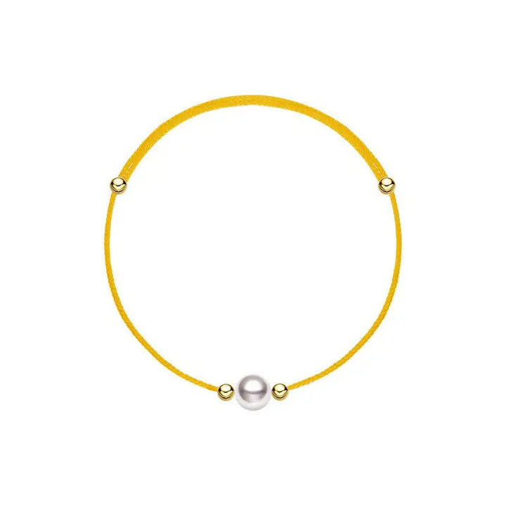 Aurora Collection Akoya Saltwater Pearl 18K Gold String Bracelet - HELAS Jewelry