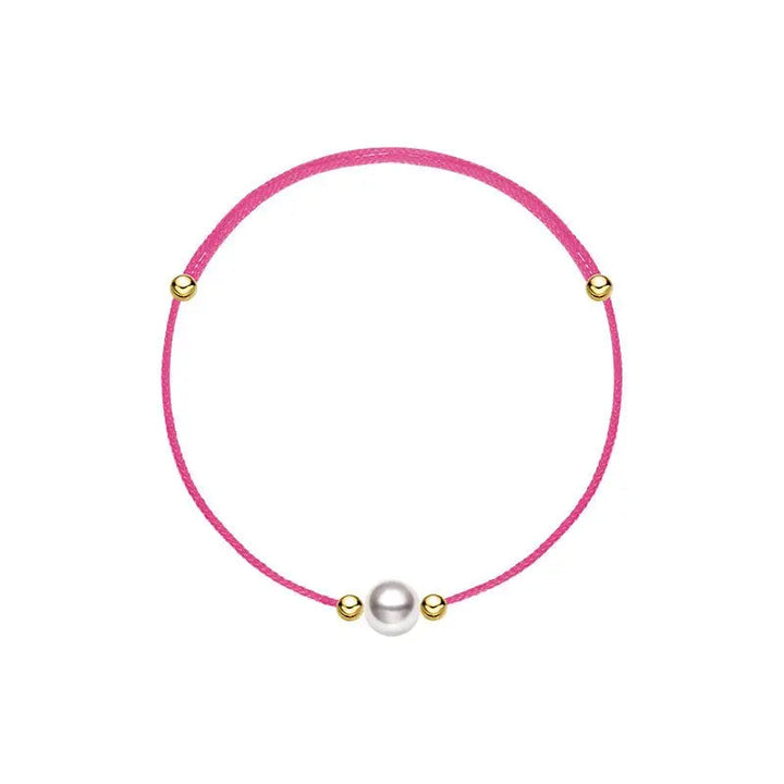 Aurora Collection Akoya Saltwater Pearl 18K Gold String Bracelet - HELAS Jewelry