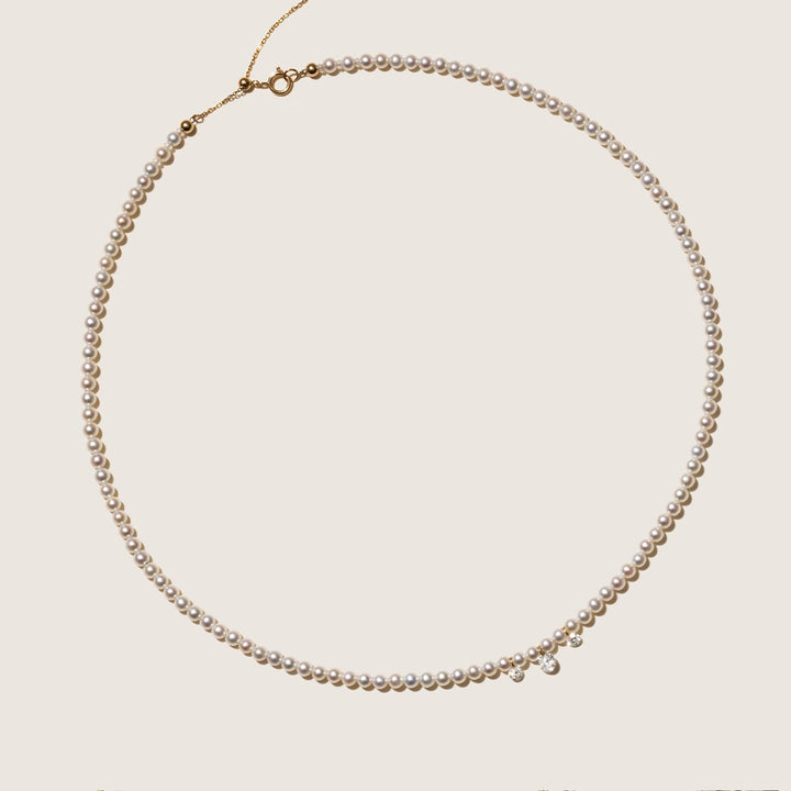 Freshwater Pearls 14K Gold Lab - Grown Diamonds Flicker Strand Necklace - HELAS Jewelry