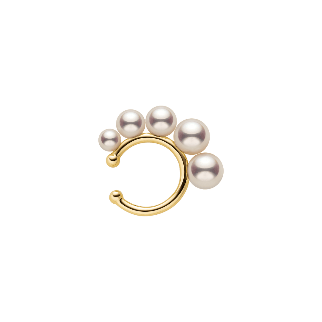 Freshwater Pearls 14K Gold Gradient Hoop Earring Cuff - HELAS Jewelry