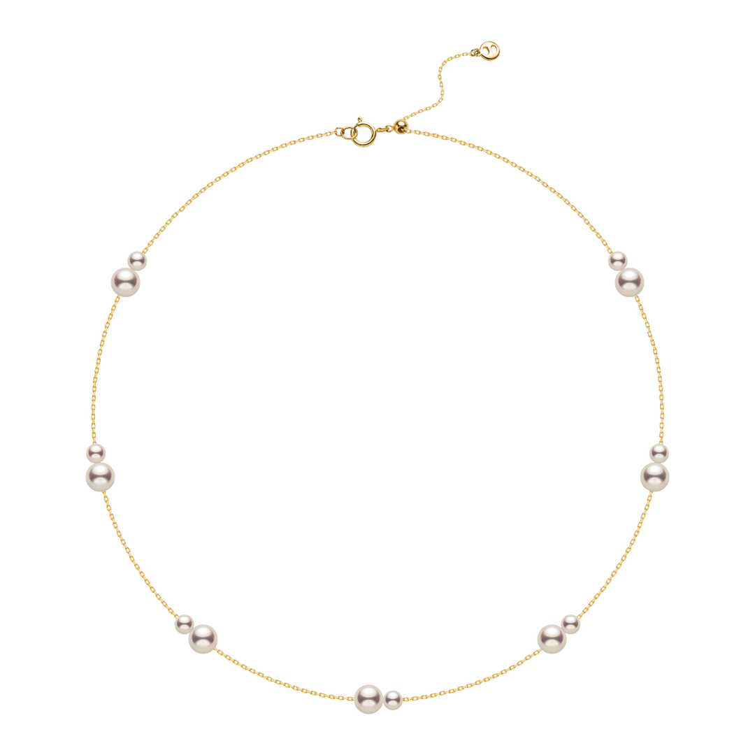 Freshwater Pearls 14K Gold Tiny & Grand Necklace - HELAS Jewelry