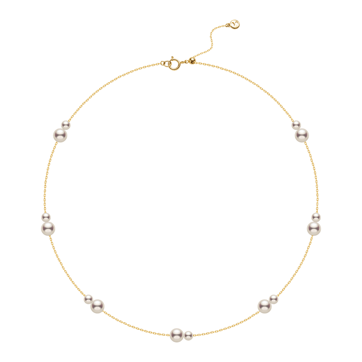 Freshwater Pearls 14K Gold Tiny & Grand Necklace - HELAS Jewelry