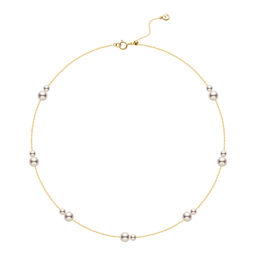 Freshwater Pearls 14K Gold Tiny & Grand Necklace - HELAS Jewelry
