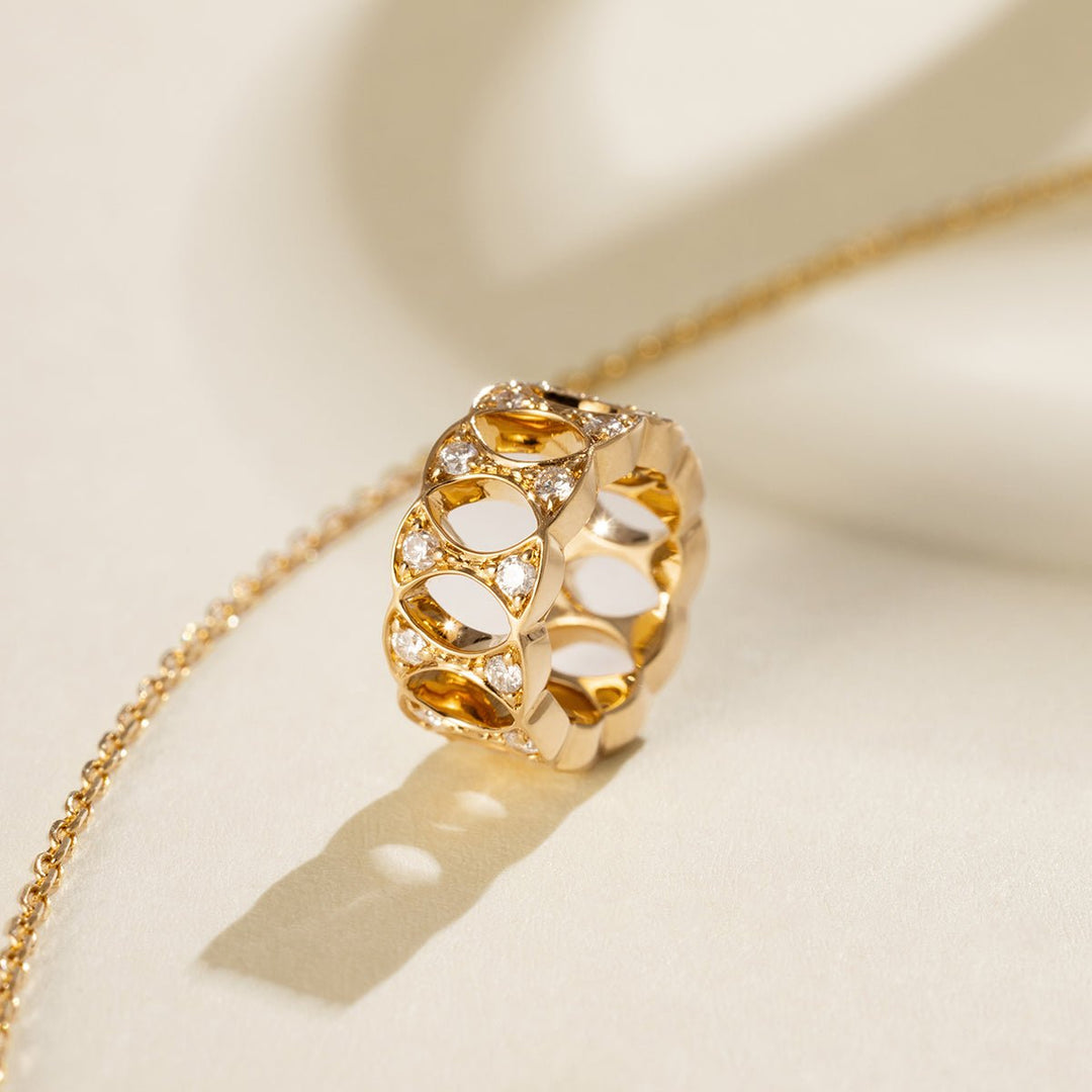 18K Gold Diamond Lucky Continuous Pendant Necklace - HELAS Jewelry