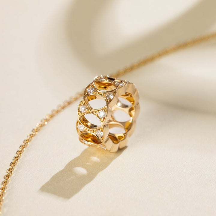 18K Gold Diamond Lucky Continuous Pendant Necklace - HELAS Jewelry