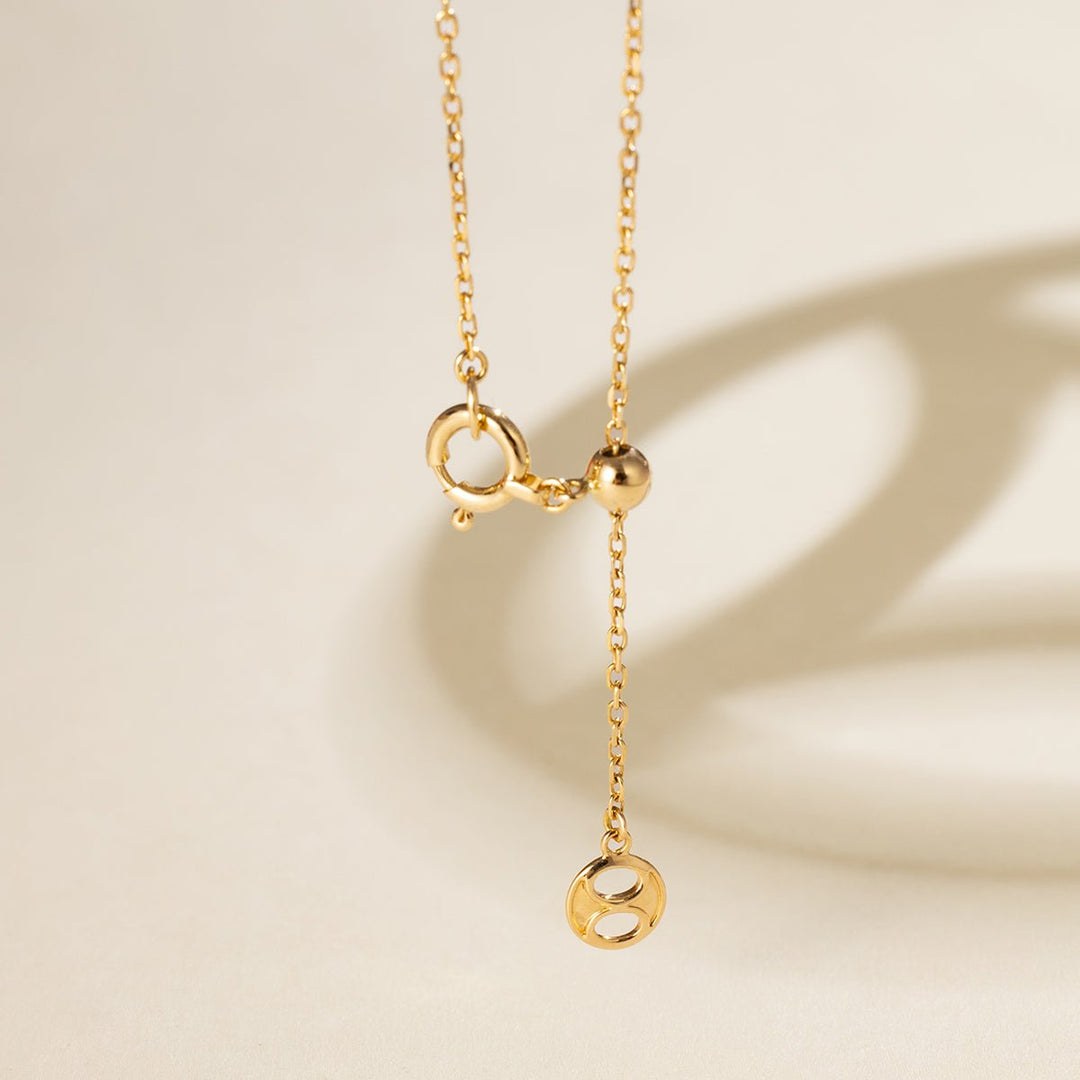 18K Gold Diamond Lucky Continuous Pendant Necklace - HELAS Jewelry