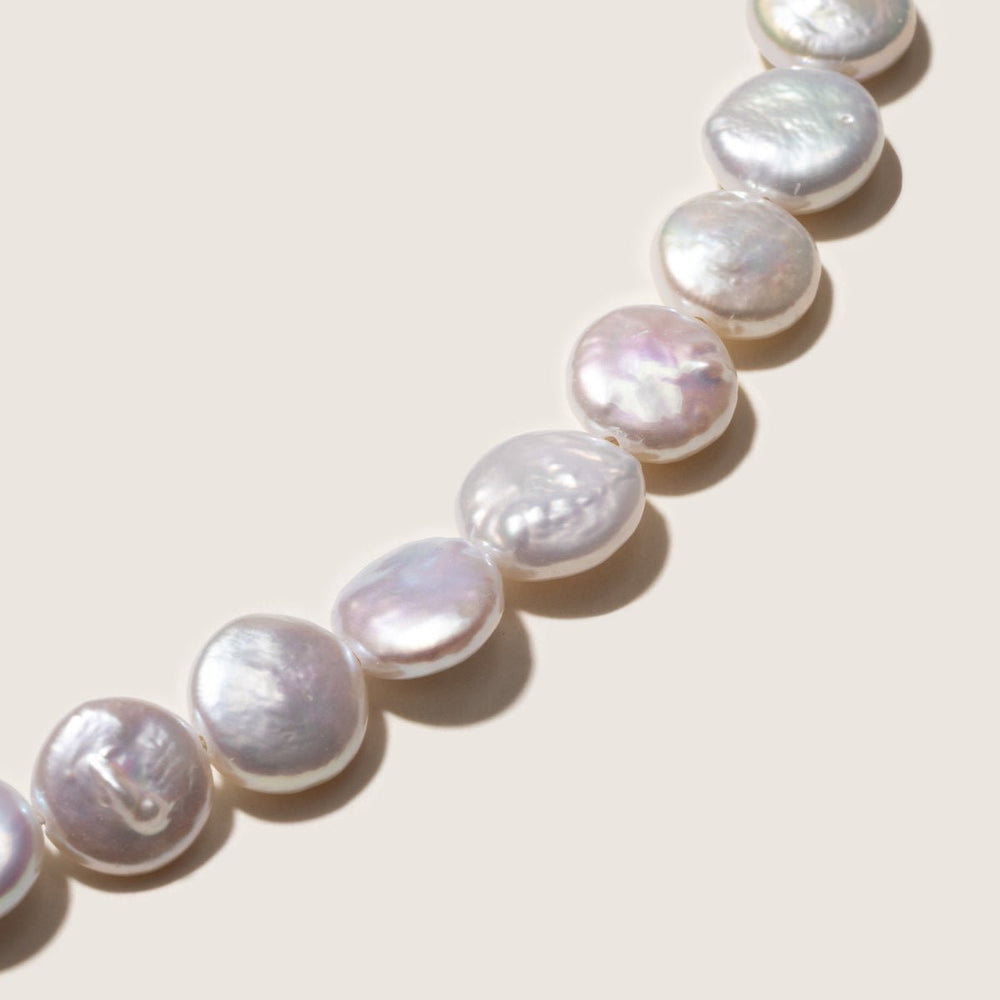 Freshwater Baroque Pearl 925 Silver Toggle Clasp Button Shape Strand Necklace - HELAS Jewelry