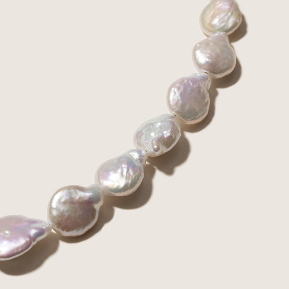 Freshwater Baroque Pearl 925 Silver Toggle Clasp Flat Drops Strand Necklace - HELAS Jewelry
