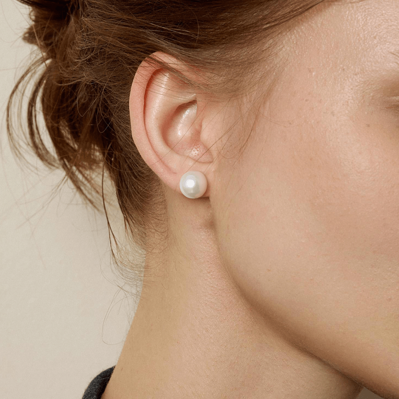 Freshwater Edison Pearl 925 Sterling Silver Classic Studs Earrings - HELAS Jewelry