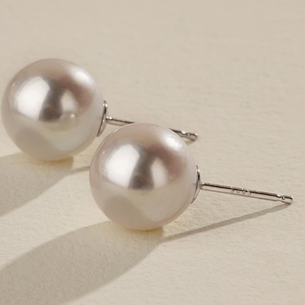 Freshwater Edison Pearl 925 Sterling Silver Classic Studs Earrings - HELAS Jewelry