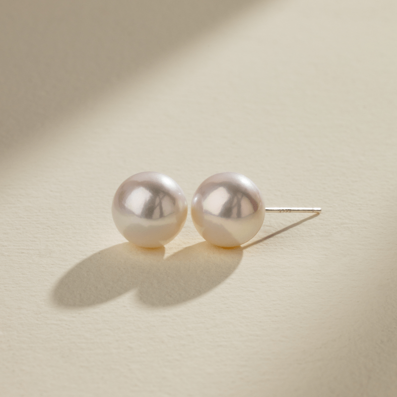 Freshwater Edison Pearl 925 Sterling Silver Classic Studs Earrings - HELAS Jewelry