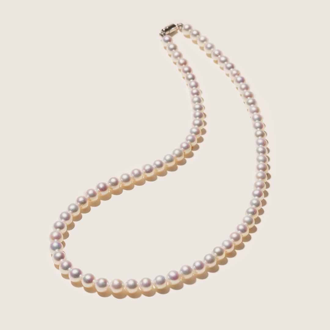 Freshwater Pearl 925 Silver Magnetic Clasp Snap Strand Necklace - HELAS Jewelry