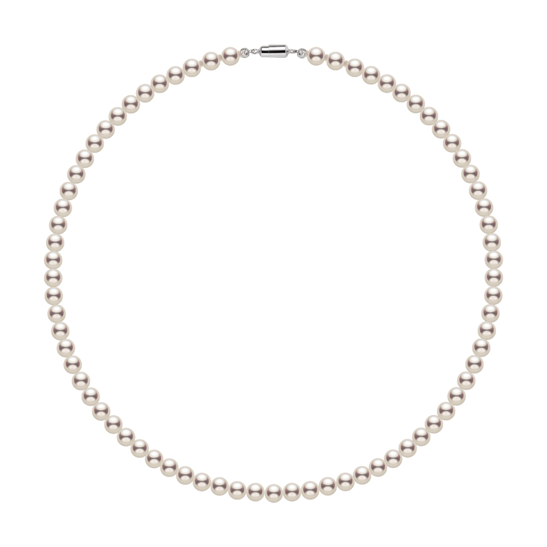 Freshwater Pearl 925 Silver Magnetic Clasp Snap Strand Necklace - HELAS Jewelry