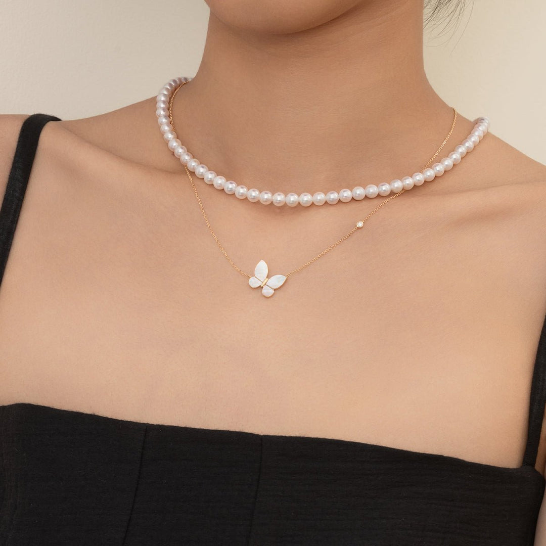 Freshwater Pearl 925 Silver Magnetic Clasp Snap Strand Necklace - HELAS Jewelry