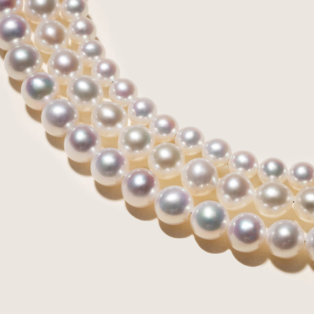 Freshwater Pearl 925 Silver Magnetic Clasp Snap Strand Necklace - HELAS Jewelry