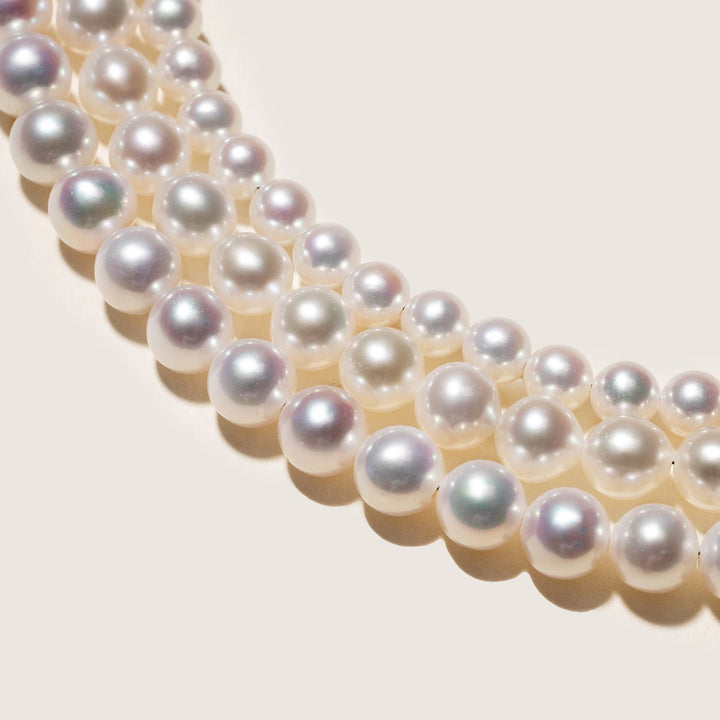 Freshwater Pearl 925 Silver Magnetic Clasp Snap Strand Necklace - HELAS Jewelry