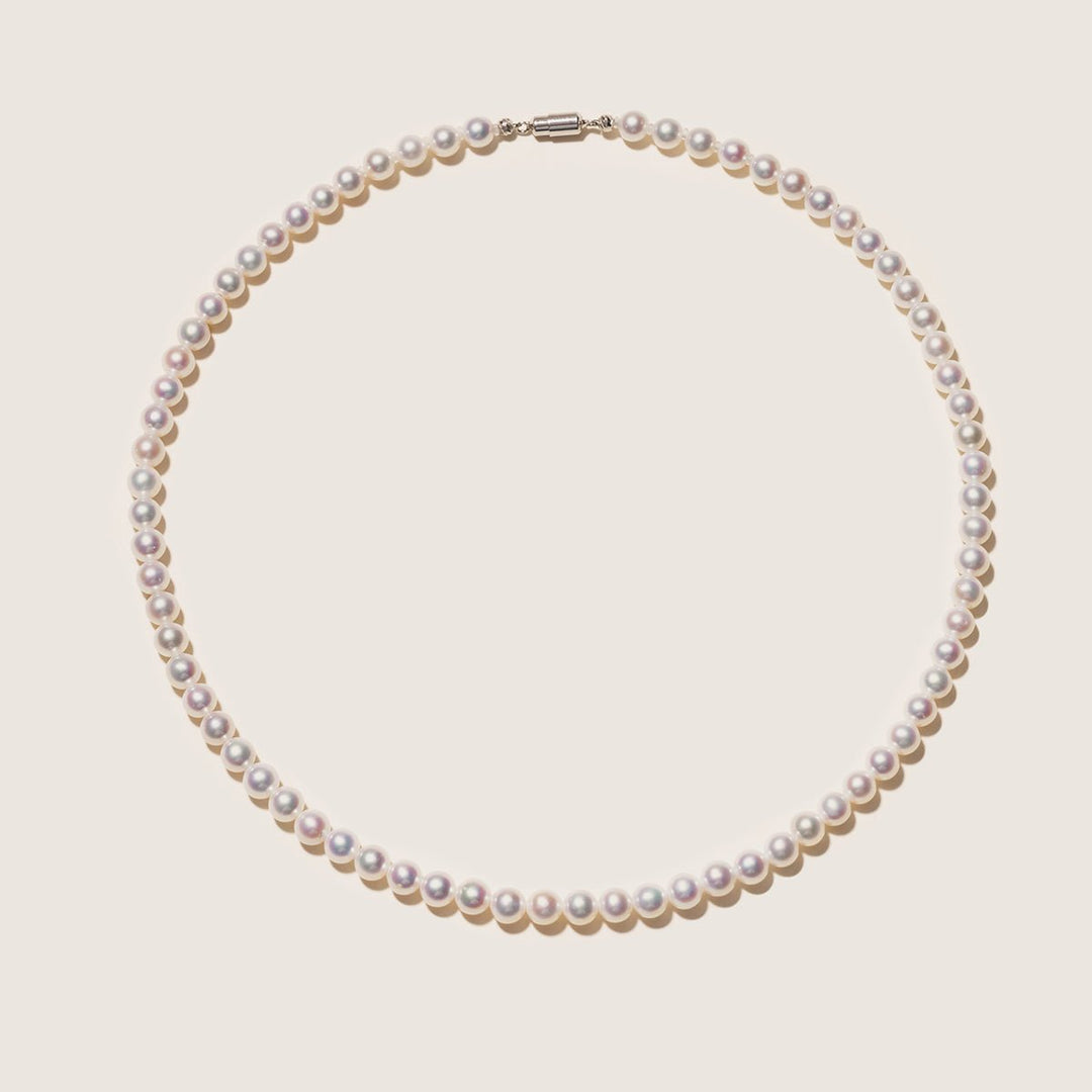 Freshwater Pearl 925 Silver Magnetic Clasp Snap Strand Necklace - HELAS Jewelry