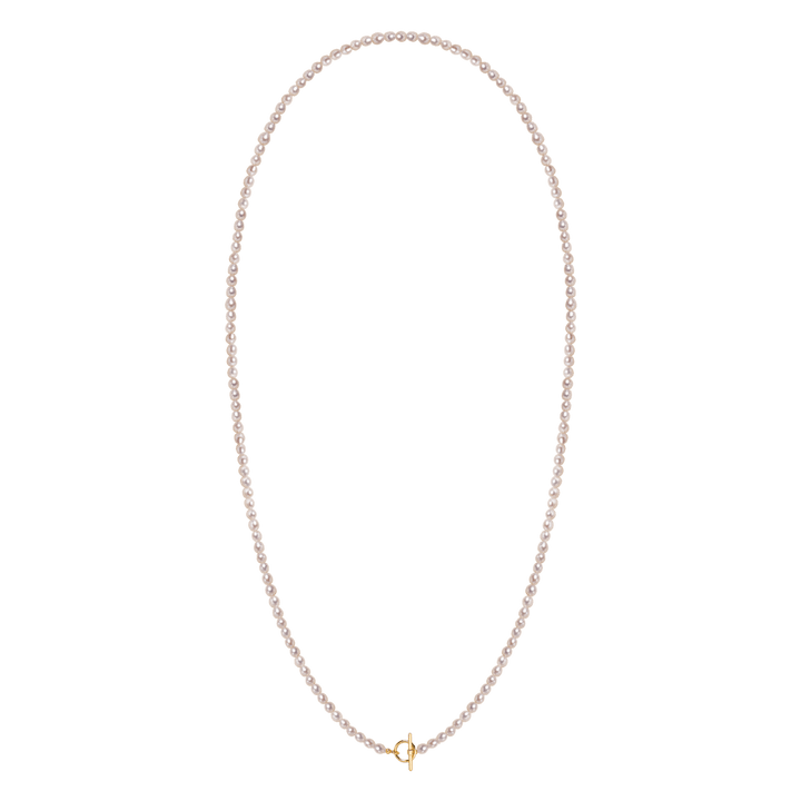 Freshwater Pearl 925 Silver Toggle Clasp Organic Ellipse Long Strand Necklace - HELAS Jewelry