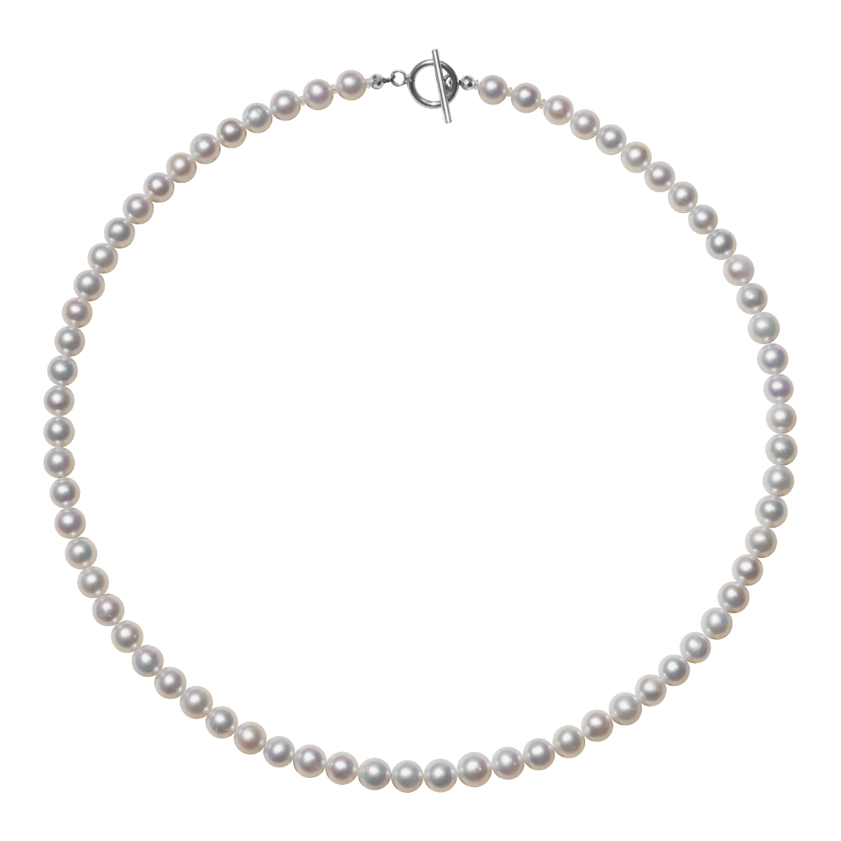 Freshwater Pearl 925 Silver Toggle Clasp Strand Necklace - HELAS Jewelry