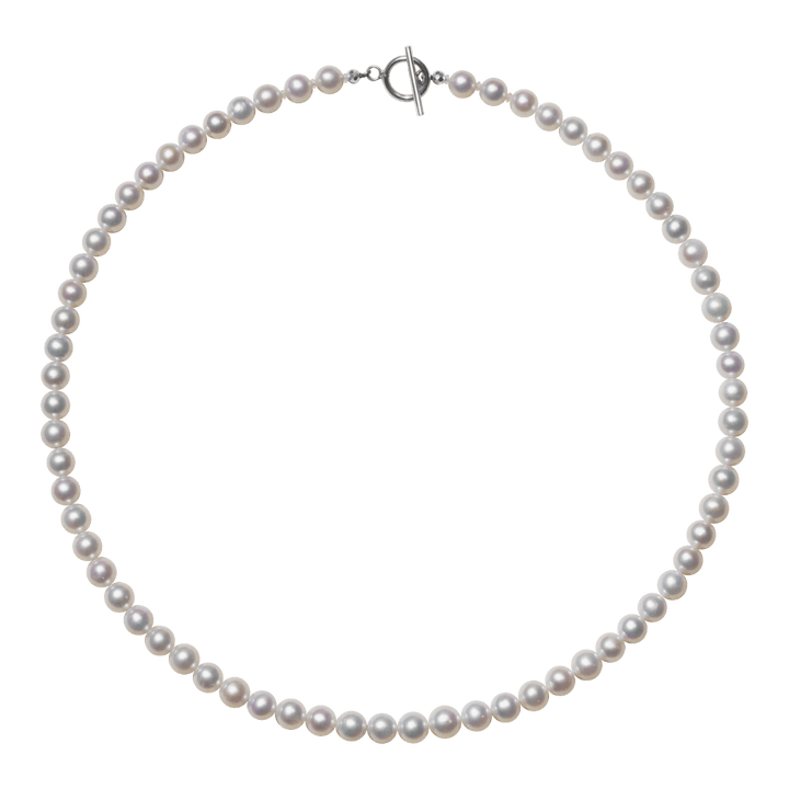 Freshwater Pearl 925 Silver Toggle Clasp Strand Necklace - HELAS Jewelry