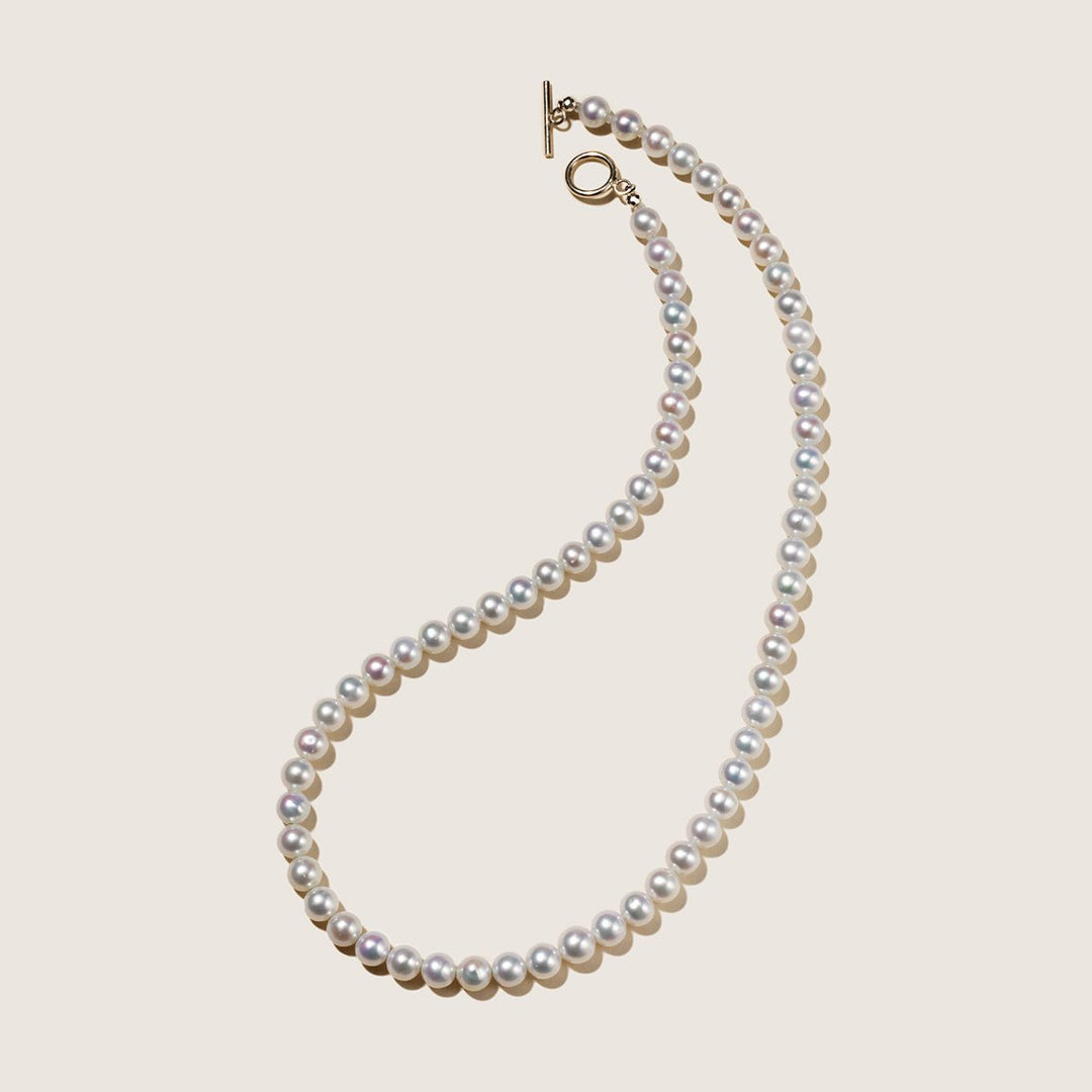 Freshwater Pearl 925 Silver Toggle Clasp Strand Necklace - HELAS Jewelry