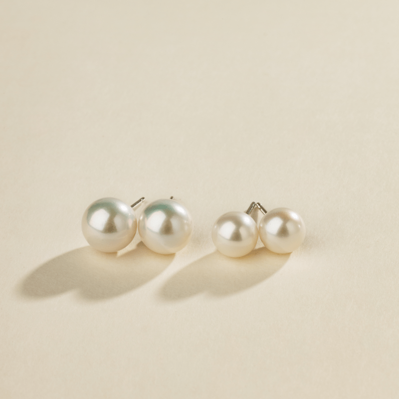 Freshwater Pearl 925 Sterling Silver Classic Studs Earrings - HELAS Jewelry