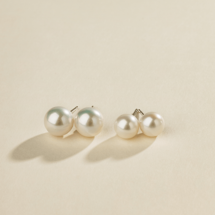 Freshwater Pearl 925 Sterling Silver Classic Studs Earrings - HELAS Jewelry