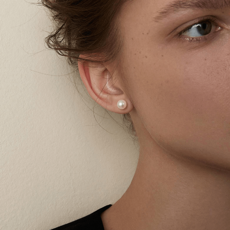Freshwater Pearl 925 Sterling Silver Classic Studs Earrings - HELAS Jewelry