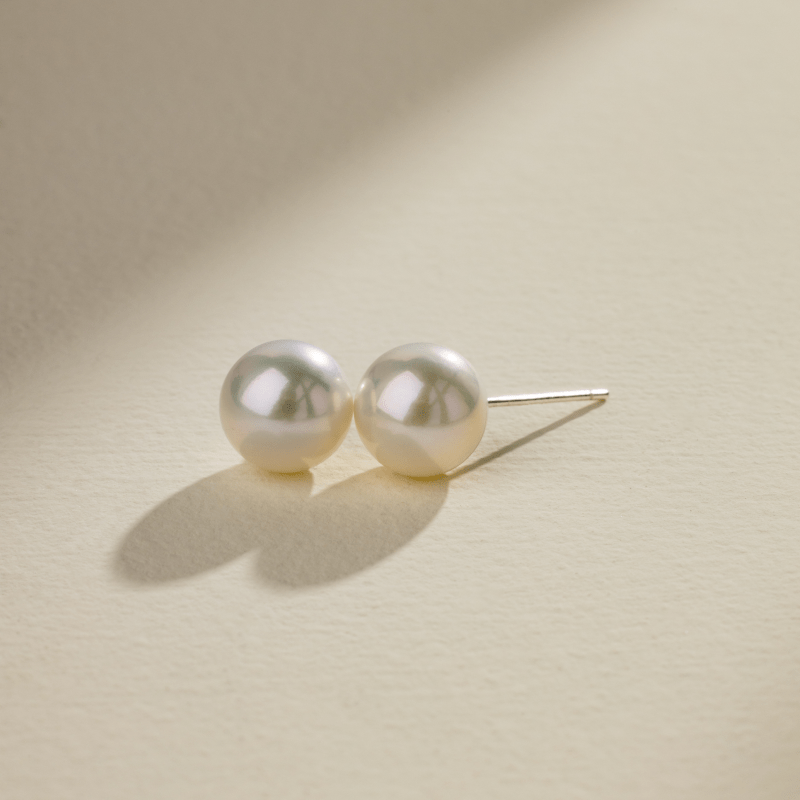 Freshwater Pearl 925 Sterling Silver Classic Studs Earrings - HELAS Jewelry
