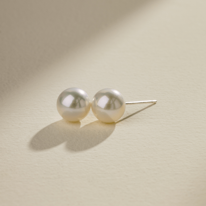 Freshwater Pearl 925 Sterling Silver Classic Studs Earrings - HELAS Jewelry