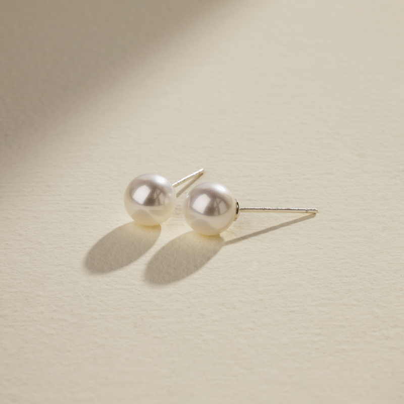Freshwater Pearl 925 Sterling Silver Classic Studs Earrings - HELAS Jewelry